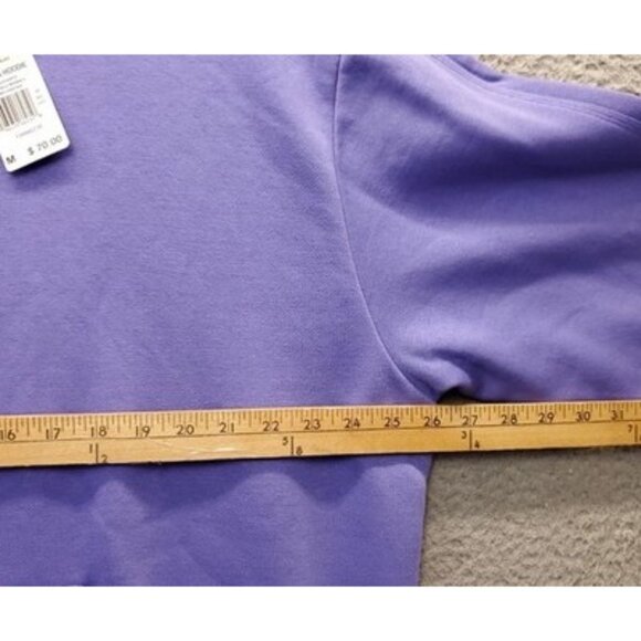 Adidas Pullover Hoodie Women Medium Purple Oversized Ribbed Cuff Kangaroo Pocket - Picture 3 of 8
